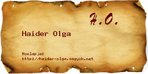 Haider Olga névjegykártya