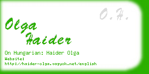 olga haider business card